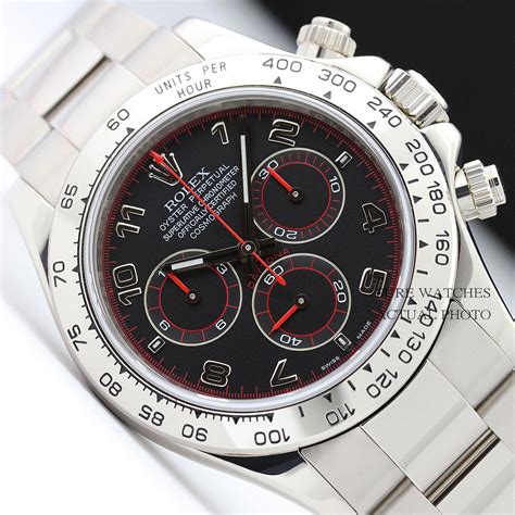 rolex 18kt white gold daytona black red dial fake|rolex daytona panda oysterflex.